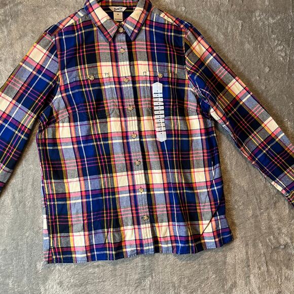 Duluth Women's Free Swingin' Flannel Shirt Size Medium New Ultra Bright Plaid - Picture 2 of 8